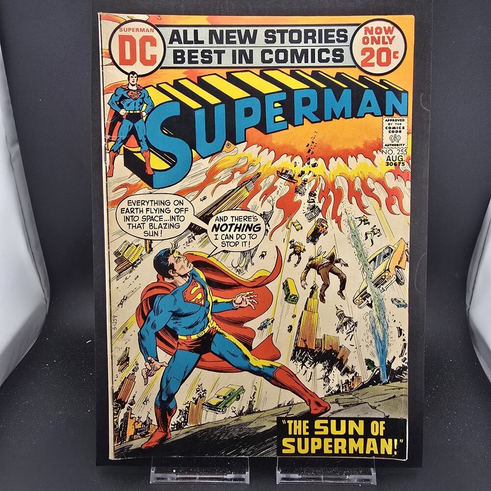 Superman #255 DC Comics 1972 Bronze Age High Grade VF/VF- Beautiful Cover Gloss